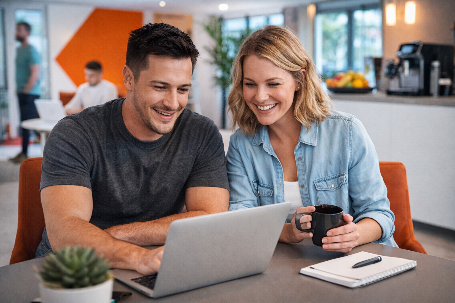 Nicepixels Team Members in the Office over Laptop